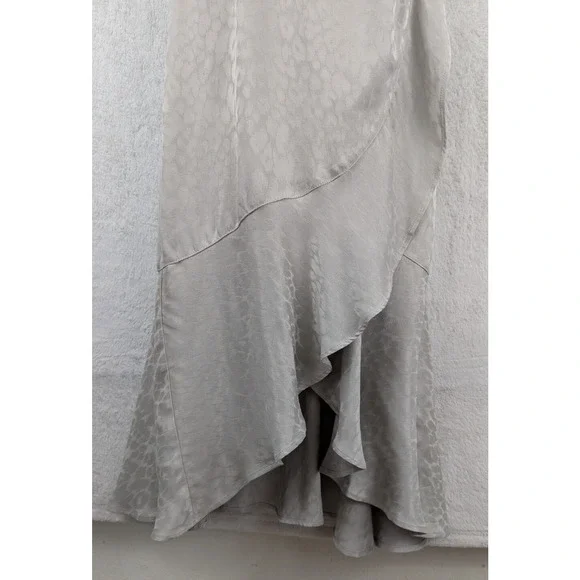 Abercrombie sz M Satin Wrap Dress animal print gray sleeveless tank 0625 - Picture 3 of 7